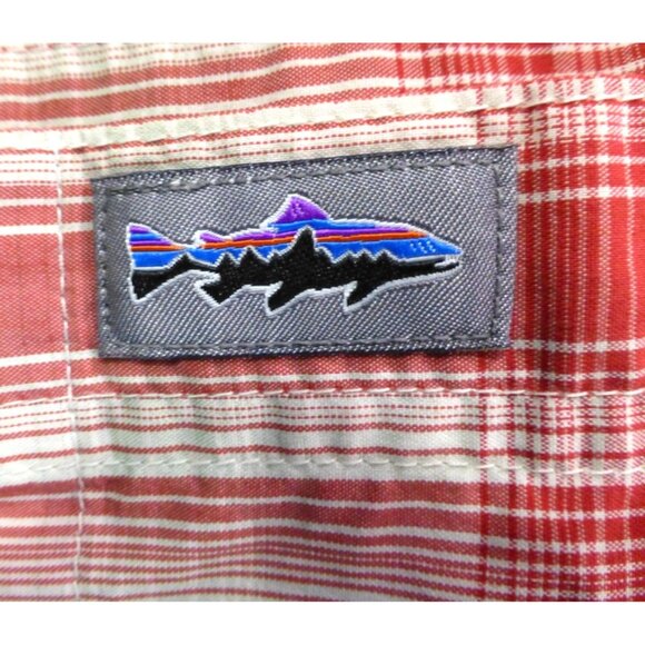 Patagonia Shirt Mens Large Red Plaid Button Up Fishing Long Sleeve Outdoors - Picture 3 of 14